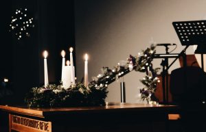 pulpit with candles