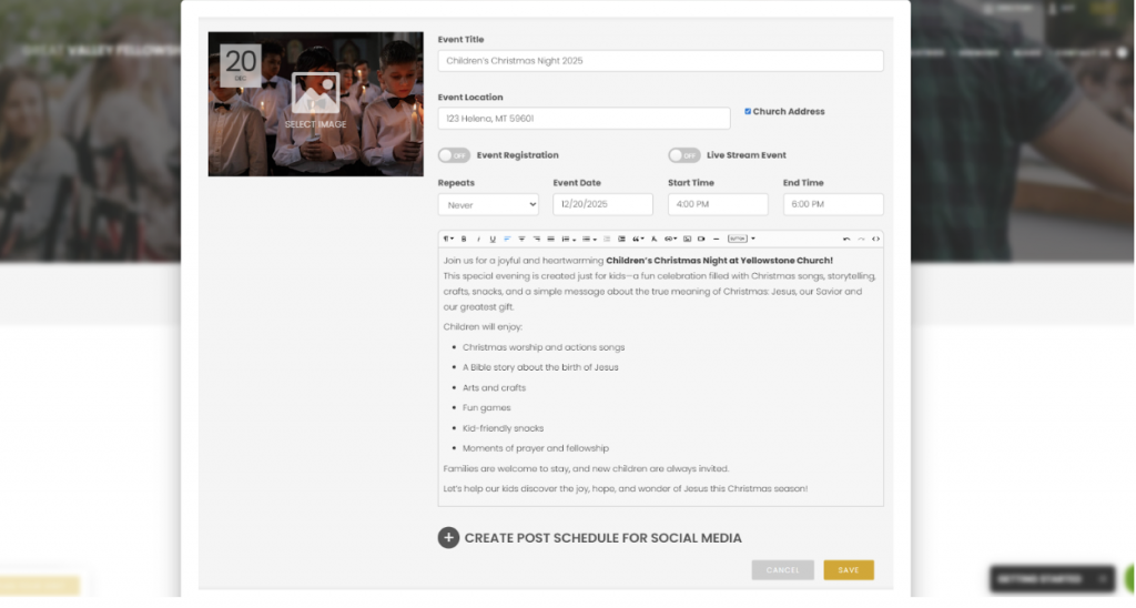Christmas event screenshot