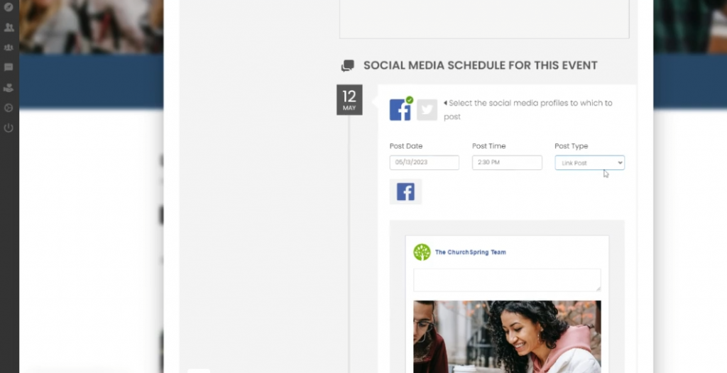 social scheduler screenshot