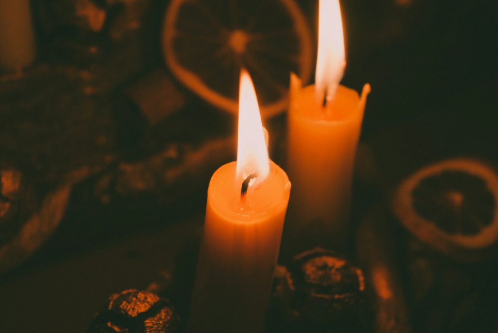 Two Christmas candles